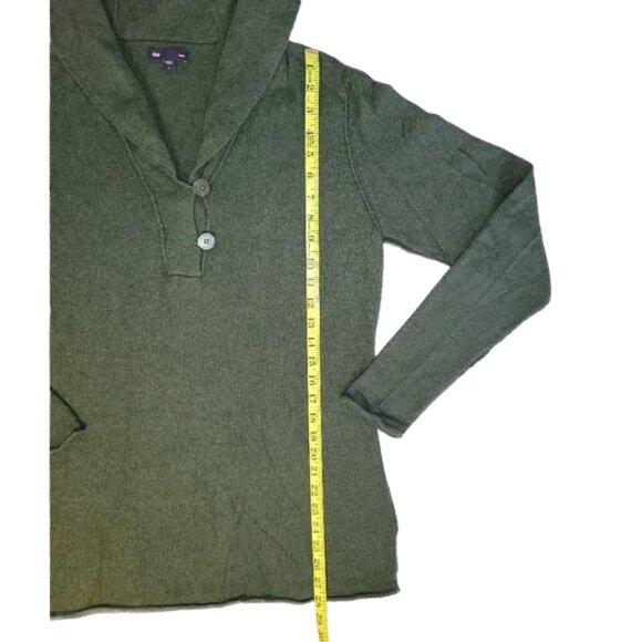 Women's Gap Green Knit Shawl Collar Sweater Size Large - Picture 5 of 11
